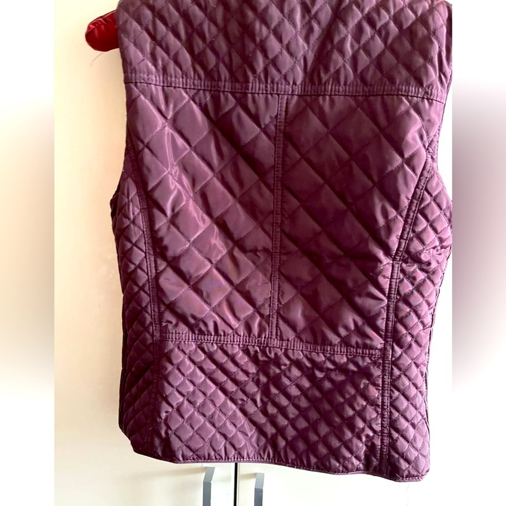 Renuar Women's Quilted Warm Coat Jacket fur inside Vest Burgundy purple Size S - Picture 5 of 5